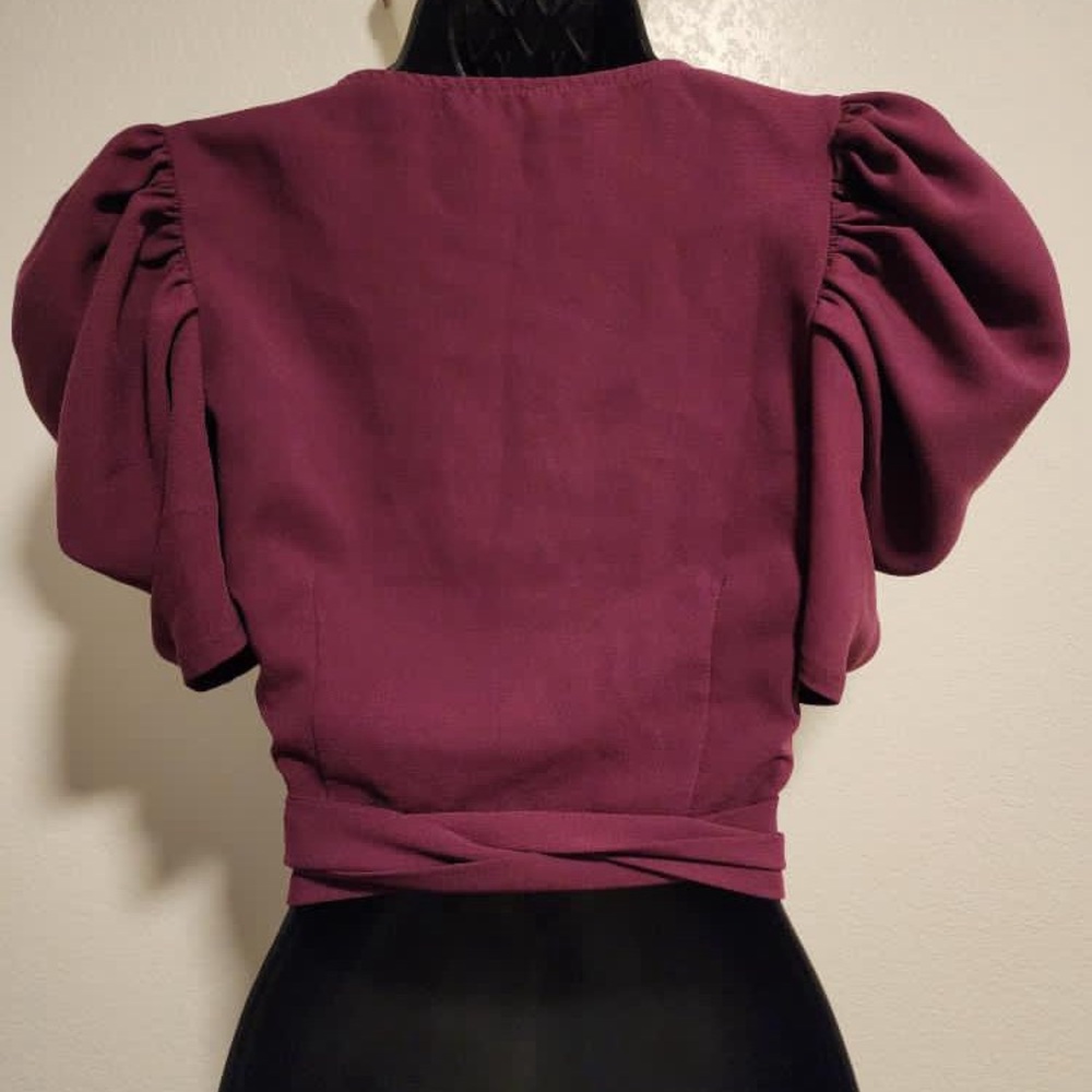 Wrap Blouse with Flutter Sleeves - Picture 4 of 16